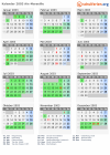 Kalender 2003 mit Ferien und Feiertagen Aix-Marseille