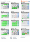 Kalender 2003 mit Ferien und Feiertagen Besançon