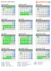 Kalender 2003 mit Ferien und Feiertagen Dijon