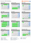 Kalender 2003 mit Ferien und Feiertagen Straßburg