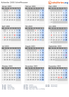 Kalender 2003 mit Ferien und Feiertagen Schaffhausen
