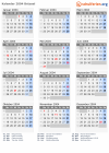 Kalender 2004 mit Ferien und Feiertagen Brüssel