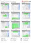 Kalender 2004 mit Ferien und Feiertagen Baden-Württemberg