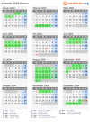 Kalender 2004 mit Ferien und Feiertagen Bayern