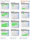 Kalender 2004 mit Ferien und Feiertagen Bremen