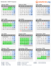 Kalender 2004 mit Ferien und Feiertagen Hessen
