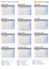 Kalender 2004 mit Ferien und Feiertagen Deutschland