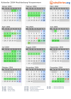 Kalender 2004 mit Ferien und Feiertagen Mecklenburg-Vorpommern