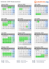 Kalender 2004 mit Ferien und Feiertagen Niedersachsen