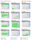 Kalender 2004 mit Ferien und Feiertagen Saarland
