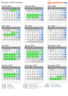 Kalender 2004 mit Ferien und Feiertagen Sachsen