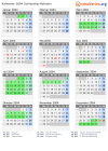 Kalender 2004 mit Ferien und Feiertagen Schleswig-Holstein