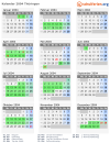 Kalender 2004 mit Ferien und Feiertagen Thüringen