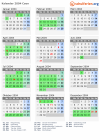 Kalender 2004 mit Ferien und Feiertagen Caen