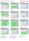 Kalender 2004 mit Ferien und Feiertagen Clermont-Ferrand