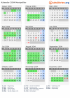 Kalender 2004 mit Ferien und Feiertagen Montpellier