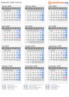 Kalender 2004 mit Ferien und Feiertagen Latium