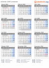 Kalender 2004 mit Ferien und Feiertagen Lombardei