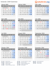 Kalender 2004 mit Ferien und Feiertagen Sardinien