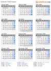 Kalender 2004 mit Ferien und Feiertagen Aargau