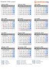 Kalender 2004 mit Ferien und Feiertagen Luzern