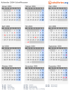 Kalender 2004 mit Ferien und Feiertagen Schaffhausen