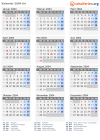 Kalender 2004 mit Ferien und Feiertagen Uri