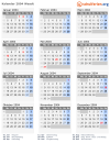 Kalender 2004 mit Ferien und Feiertagen Waadt