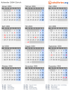 Kalender 2004 mit Ferien und Feiertagen Zürich