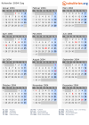 Kalender 2004 mit Ferien und Feiertagen Zug