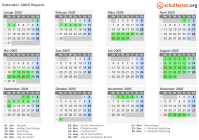 Kalender 2005 mit Ferien und Feiertagen Bayern