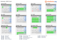 Kalender 2005 mit Ferien und Feiertagen Caen
