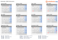 Kalender 2005 mit Ferien und Feiertagen Abruzzen