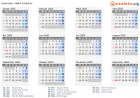 Kalender 2005 mit Ferien und Feiertagen Südtirol