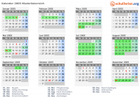 Kalender 2005 mit Ferien und Feiertagen Niederösterreich