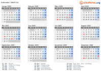 Kalender 2005 mit Ferien und Feiertagen Uri
