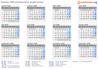Kalender 2006 mit Ferien und Feiertagen Amerikanische Jungferninseln