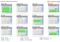 Kalender 2006 mit Ferien und Feiertagen Südaustralien