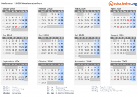 Kalender 2006 mit Ferien und Feiertagen Westaustralien