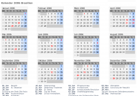 Kalender 2006 mit Ferien und Feiertagen Brasilien