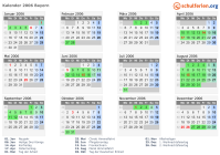 Kalender 2006 mit Ferien und Feiertagen Bayern