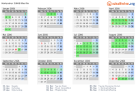 Kalender 2006 mit Ferien und Feiertagen Berlin