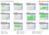 Kalender 2006 mit Ferien und Feiertagen Brandenburg
