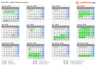 Kalender 2006 mit Ferien und Feiertagen Niedersachsen