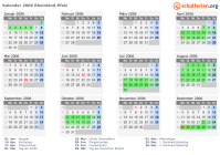 Kalender 2006 mit Ferien und Feiertagen Rheinland-Pfalz