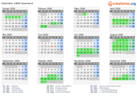 Kalender 2006 mit Ferien und Feiertagen Saarland