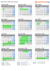 Kalender 2006 mit Ferien und Feiertagen Thüringen