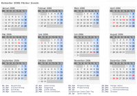 Kalender 2006 mit Ferien und Feiertagen Färöer Inseln