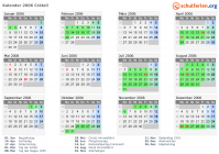 Kalender 2006 mit Ferien und Feiertagen Créteil