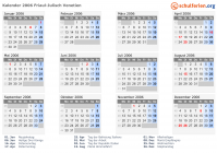 Kalender 2006 mit Ferien und Feiertagen Friaul-Julisch Venetien